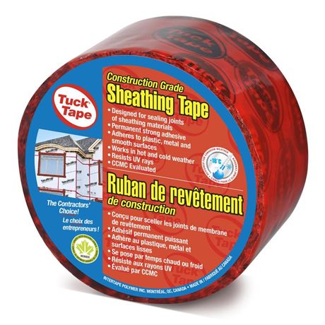 Cantech Ruban De Revêtement En Pe De Construction Tuck Tape 60 Mm X 55 M Rouge