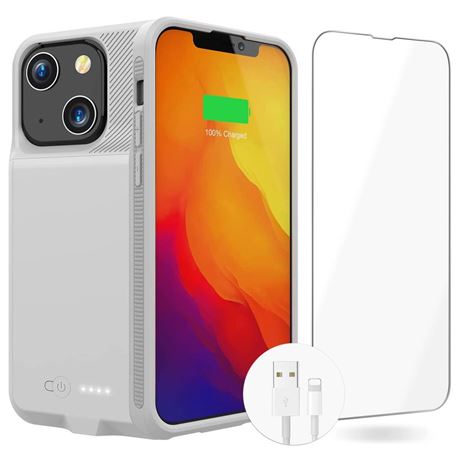 GIN FOXI Battery Case for iPhone 13&13Pro, Real 7000mAh Ultra-Slim Battery