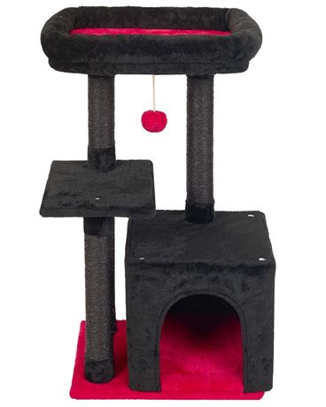 FISH&NAP Cute Cat Tree Kitten Cat Tower for Indoor Cat Condo Sisal Scratching