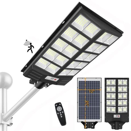 INSDEA 3600W Solar Street Light Motion Sensor, Dusk to Dawn Solar Flood Lights