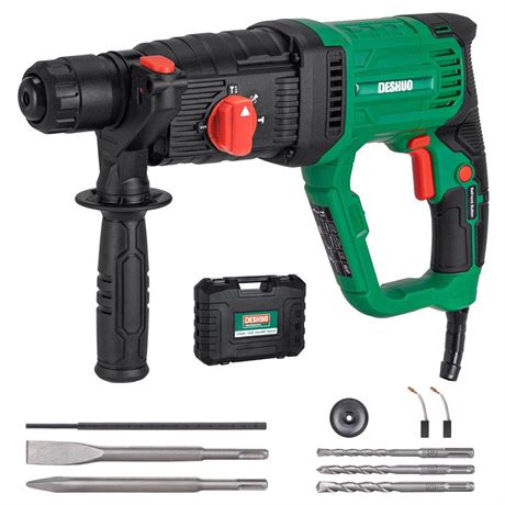1" SDS-Plus Lightweight Rotary Hammer Drill, 9 Amp 4 Functions Corded Variable