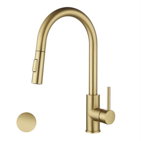 Havin Gold Kitchen Faucet with Pull Down Sprayer, High Arc Stainless Steel
