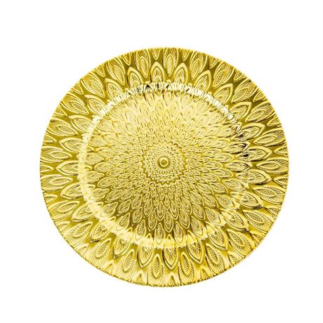 Gold Charger Plates, Set of 24 Plate Chargers for Dinner Plates – Round Plastic
