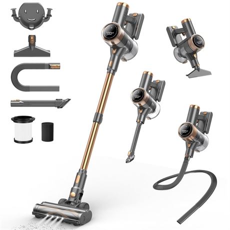 Cordless Vacuum Cleaner, 10-in-1 Lightweight Stick Vacuum with 45mins Runtime,