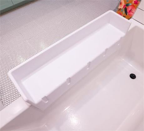 Tub Topper® Bathtub Splash Guard Play Shelf Area - Toy Tray Caddy Holder