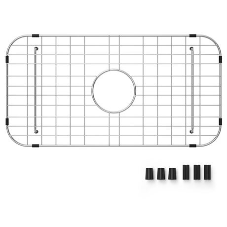 Sink Bottom Grid 24-1/8" x 12-5/8", Centered Drain with Corner Radius 1-1/2",