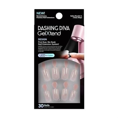 Dashing Diva GelXtend Nail Set - Summer Shimmer - Nude Shimmer Nails - Lasts up