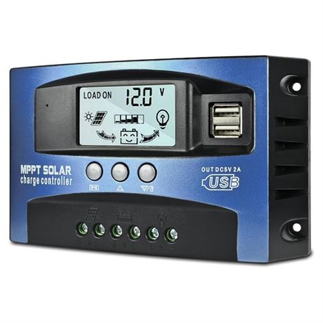 60A MPPT Solar Charge Controller, 12V/ 24V Solar Panel Battery Intelligent