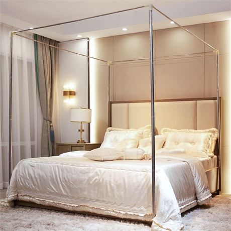 AIKASY Outer Bed Support Canopy Bed Frame Post California King Size Stainless