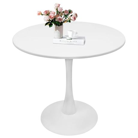 Round White Dining Table, 31.5" Tulip Table, Round Dining Table White with