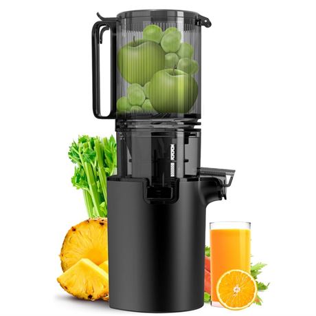 Masticating Juicer Machines, 6.1-inch Slow Cold Press Juicer with Larger Feed