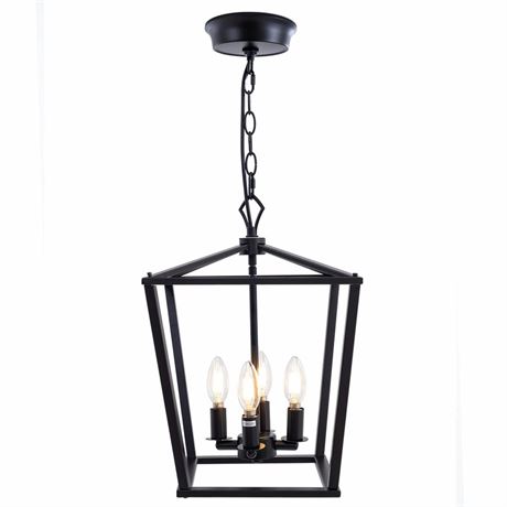 Pendant Lighting, Metal Square Farmhouse Chandelier, Geometric Ceiling