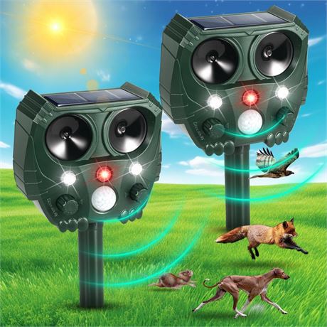 2024 Upgraded Ultrasonic Cat Repellent Outdoor Solar Animal Repeller with