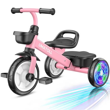 Umatoll Tricycle for Toddlers 2-5 Year Old, Ajustable Toddler Bike Outdoor