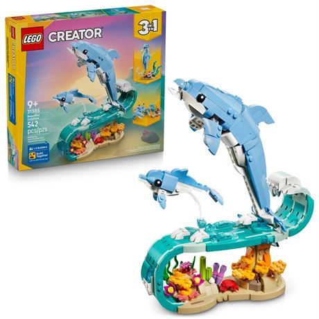 LEGO Creator 3 in 1 Sea Animals: Beautiful Dolphins Building Toy for Girls,