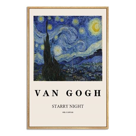 NARIA ART Van Gogh Starry Night Canvas Print Wall Art, Oil Paintings