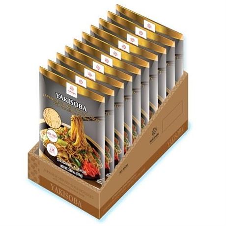 Hakubaku Japanese Stir Fry Style Noodles - YAKISOBA (Original Flavor, 10 PACK)