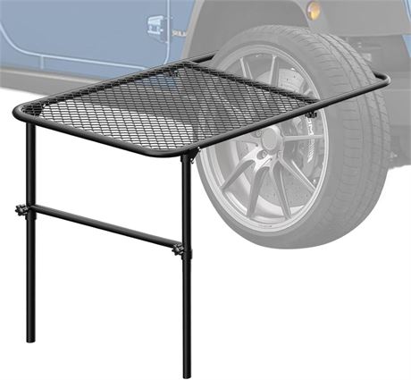 Tire Table Vehicle Tire Mounted Steel Camping Table Car Portable Adjustable