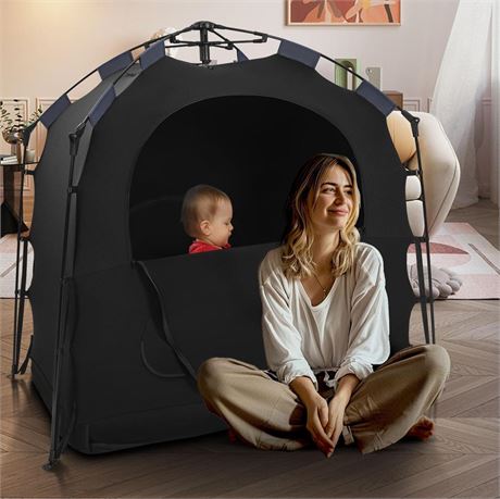 Pack N Play Blackout Cover Baby Sleep Tent 1-Click Set Up Blackout Tent Travel