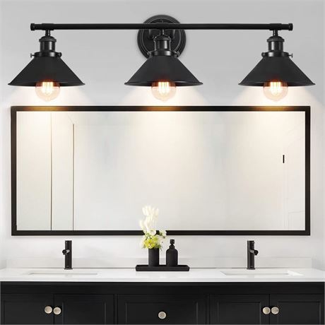 TOULMJ Bathroom Light Fixtures Black Farmhouse Vanity Lights Over Mirror, 3