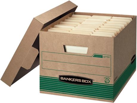 Bankers Box 20 Pack STOR/FILE Medium-Duty 100% Recycled File Storage Boxes,