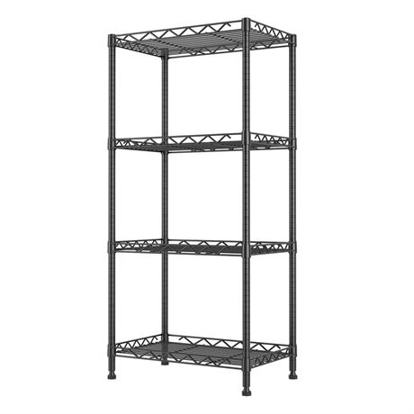4-Tier Wire Shelf Metal Rack,Narrow Wire Shelving Unit 17.3" Wx11.4 Dx44.3