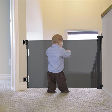 Retractable Baby Gate Indoor Outdoor Safety Gate for Baby and Dog Gate Extends