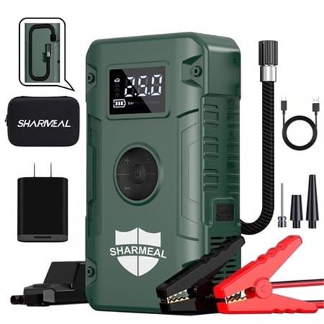 Sharmeal Jump Starter with Air Compressor  8000A 160PSI Car Jump Starter