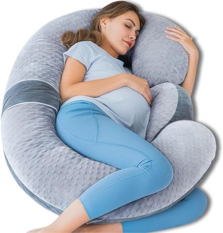 QUEEN ROSE Pregnancy Pillows, E Shaped Full Body Pillow for Sleeping, with