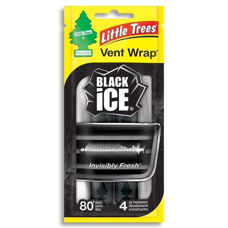 Little Trees Air Freshner Vent Wrap Black Ice 4-Pack