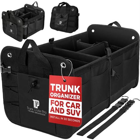 TRUNKCRATEPRO Trunk Organizer For Car, Suv, Truck | Premium Adjustable Multi