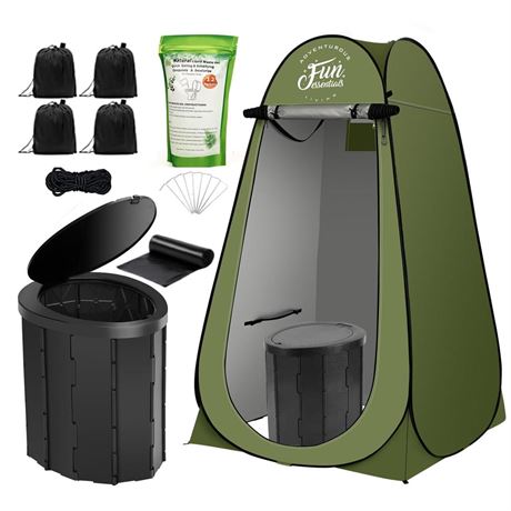 Portable Toilet Kit For Adults, Pop Up Privacy Tent, X Large Camping Folding