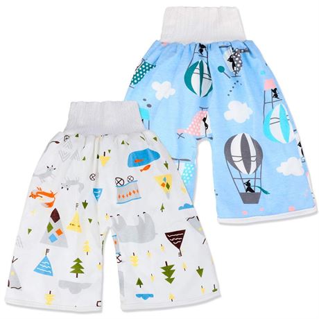 OFFSITE 2 Packs Waterproof Diaper Pants Potty Training Cloth Diaper Pants for