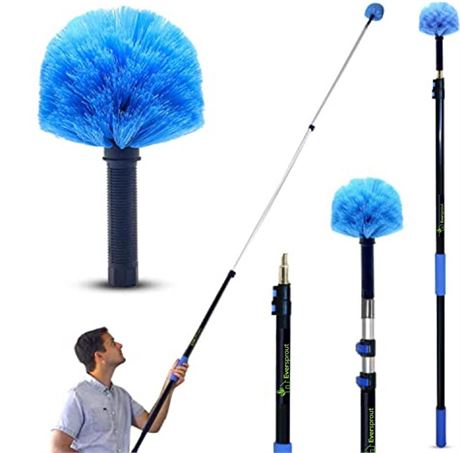 EVERSPROUT 5-to-12 Foot Cobweb Duster with Extension Pole Combo (20 Ft Reach,
