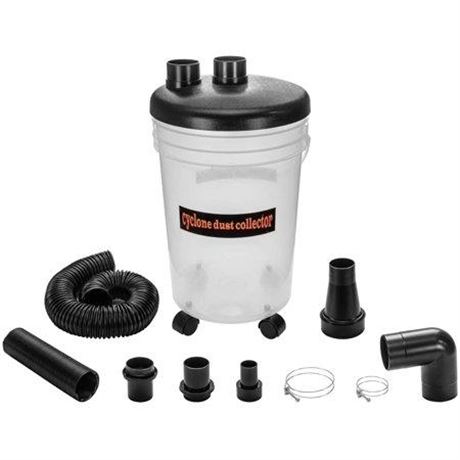 POWERTEC Cyclone Dust Collector and Separator Kit W/Clear 6 Gallon Dust Bucket