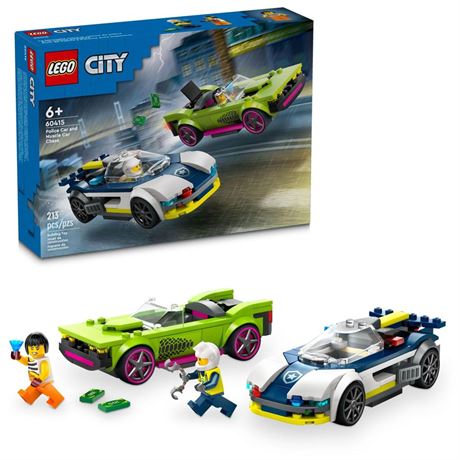 LEGO City Police Car and Muscle Car Chase, Emergency Vehicle Toy for Boys and