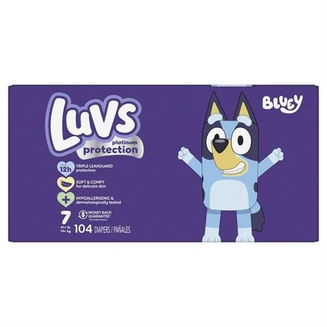 Luvs Platinum Protection Baby Diapers, Size 7, 104 Count