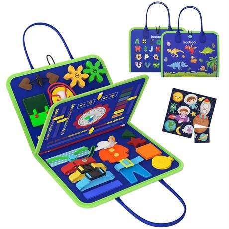 Freebear Busy Board Toddler Travel Toys Sensory Toys for Toddlers 1 2 3 4,
