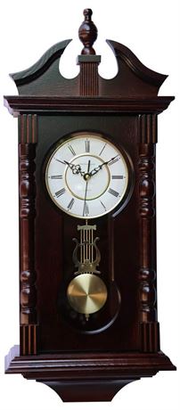Wall Clocks: Grandfather Wood Wall Clock with Chime. Pendulum Wood Traditional