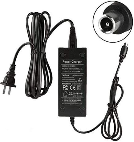 42V Lithium Battery Electric Scooter Charger, PowerFast 1-Prong Inline