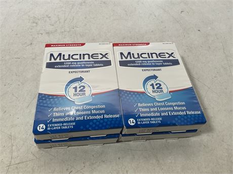 Mucinex 12 Hour Max Strength Expectorant, OTC Medicine for Excess Mucus Relief,