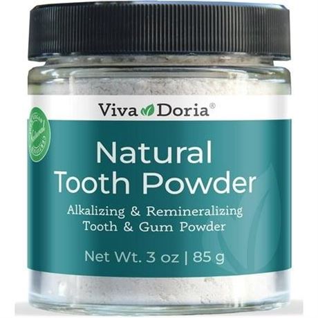 Viva Doria Natural Tooth Powder | Remineralizing Teeth Whitening Powder |