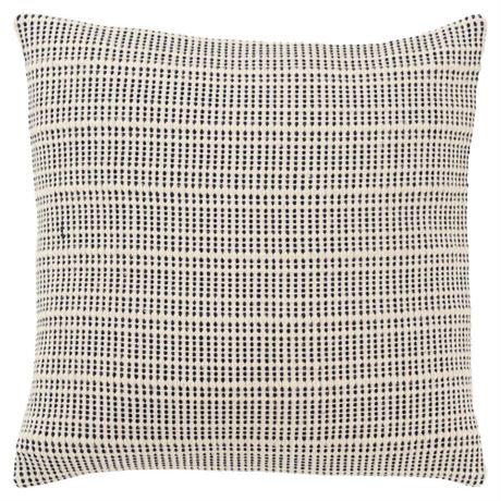 20"x20" Oversize Horizontal Striped Square Throw Pillow Cover Navy Blue - Rizzy