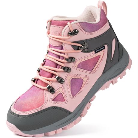 Kids Hiking Boots Waterproof Girls Hiking Boots Durable TPR Traction Outsole
