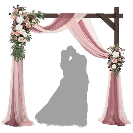 Wedding Arch -7.48FT Square Wooden Wedding Arches for Ceremony, Wood Arbor