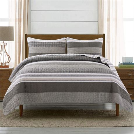 OFFSITE Soul & Lane Madrona 3-Piece Pieced Cotton Quilt Set - King Size with 2