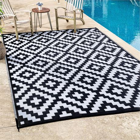 FH Home Outdoor Camping Rug - Waterproof, Fade Resistant, Reversible - Premium