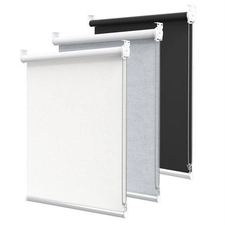 GENIMO 100% Blackout Blinds for Windows, Roller Shades for Indoor Windows,