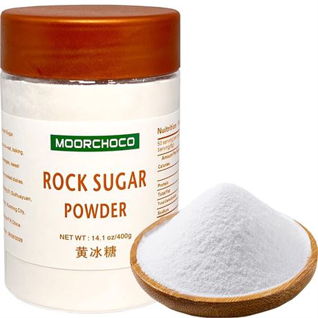 MOORCHOCO Natural Amber Hue sugarcane Rock Sugar Crystals for Tea and Coffee,