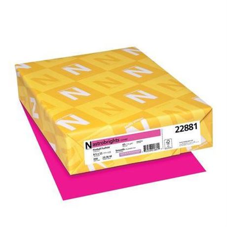 3 pack Color Cardstock  65 Lb  8.5 X 11  Fireball Fuchsia  250/Pack+50 sheets